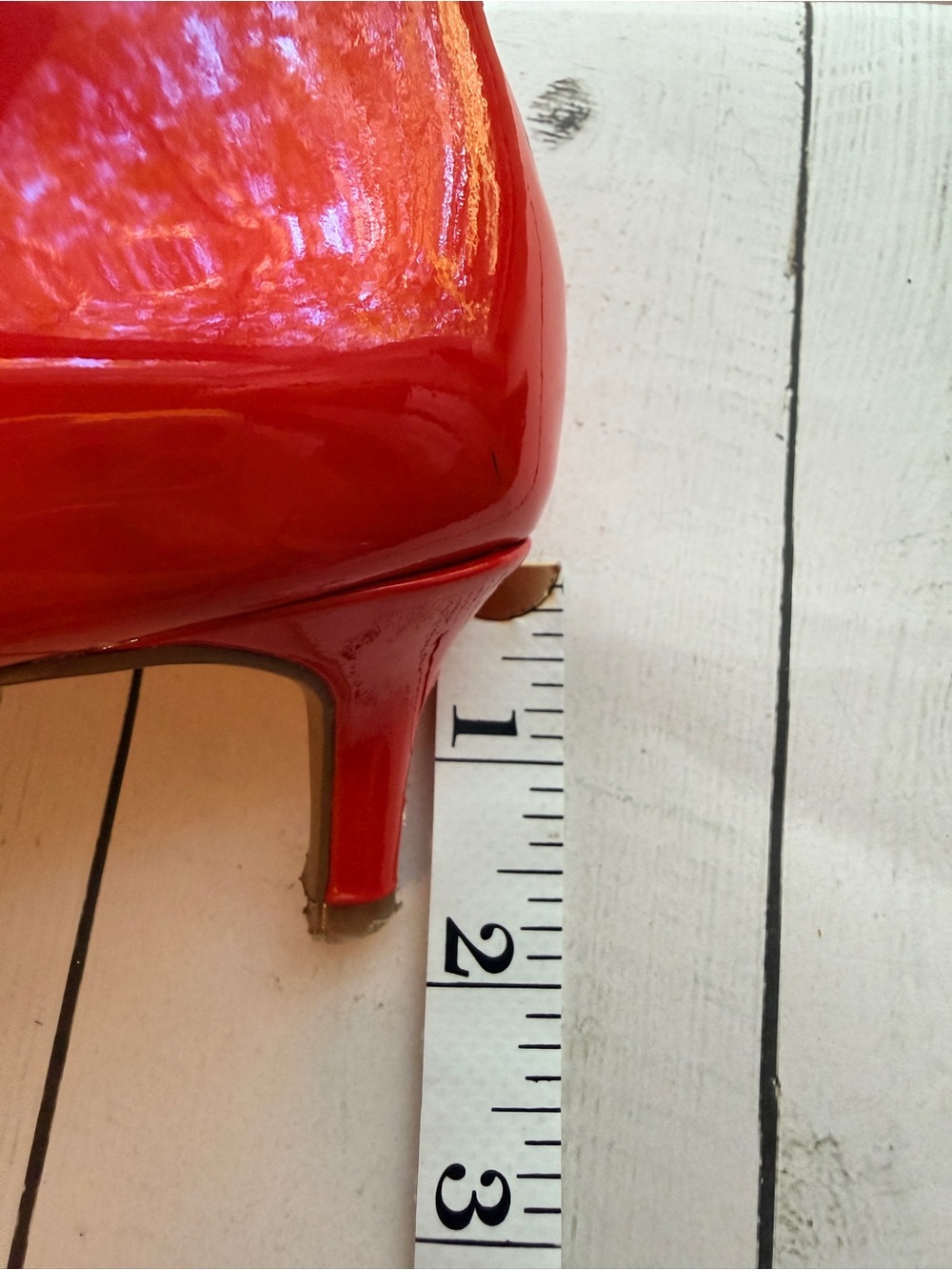 Vince Camuto | Red Patent Leather Pointed-Toe Kitten Heels - Picture 13 of 15